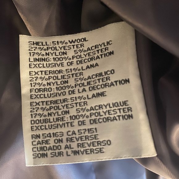 KENNETH COLE TWEED BELTED MOTO PEACOAT CARCOAT WOOL BLEND SZ MED - Picture 5 of 9